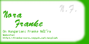 nora franke business card